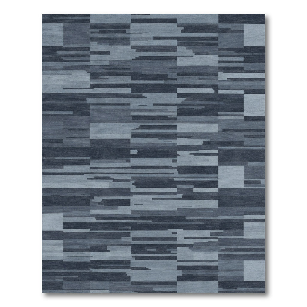 Abstract Gray Tonal Landscape Blocks Rug