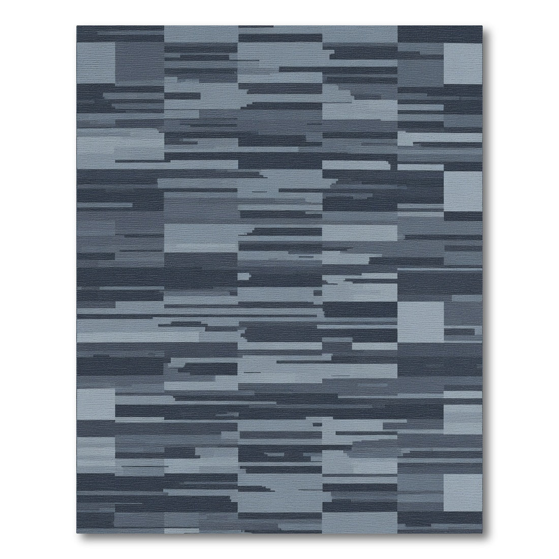 Abstract Gray Tonal Landscape Blocks Rug