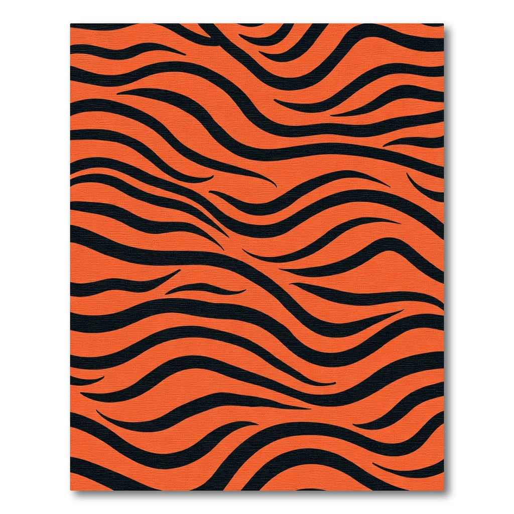 Bold Orange Tiger Stripe Waves Rug