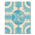 Cyan And Cream Abstract Circular Forms Rug