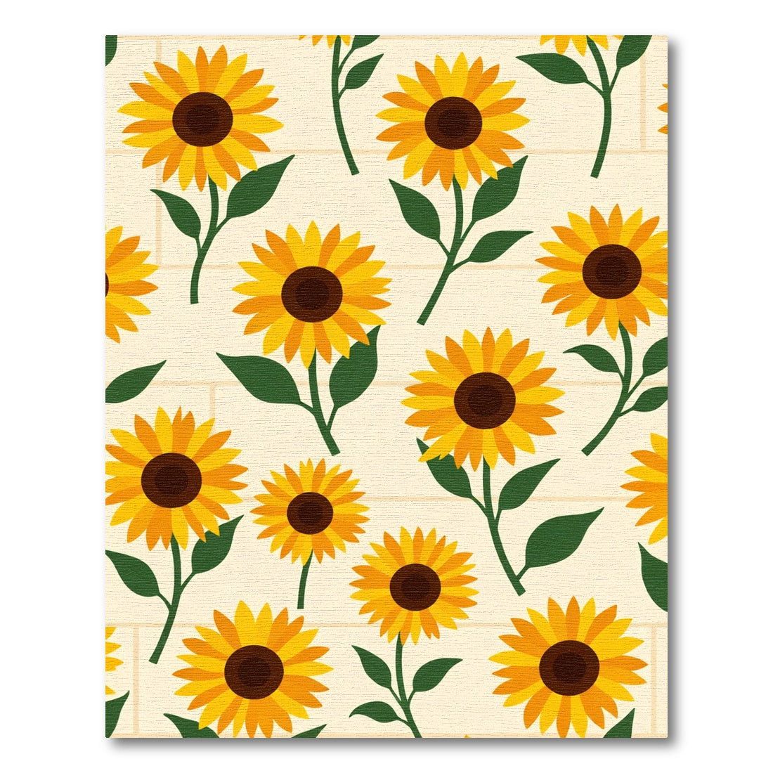 Sunny Yellow Sunflower Botanical Repeat Rug