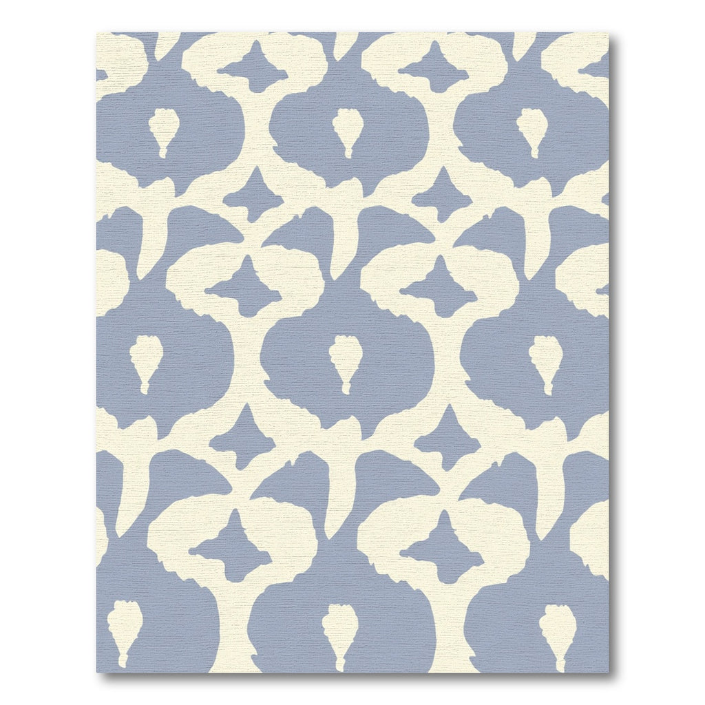 Soft Blue Cream Contemporary Lattice Rug