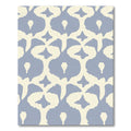 Soft Blue Cream Contemporary Lattice Rug