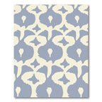 Soft Blue Cream Contemporary Lattice Rug