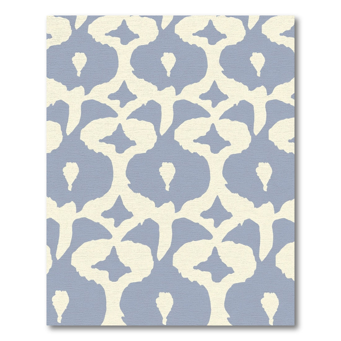 Soft Blue Cream Contemporary Lattice Rug