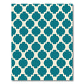 Teal Quatrefoil Geometric Overlay Rug