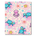 Cute Sea Turtle Octopus Starfish Swirl Rug