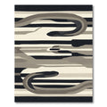 Monochrome Abstract Stripe Swirl Rug