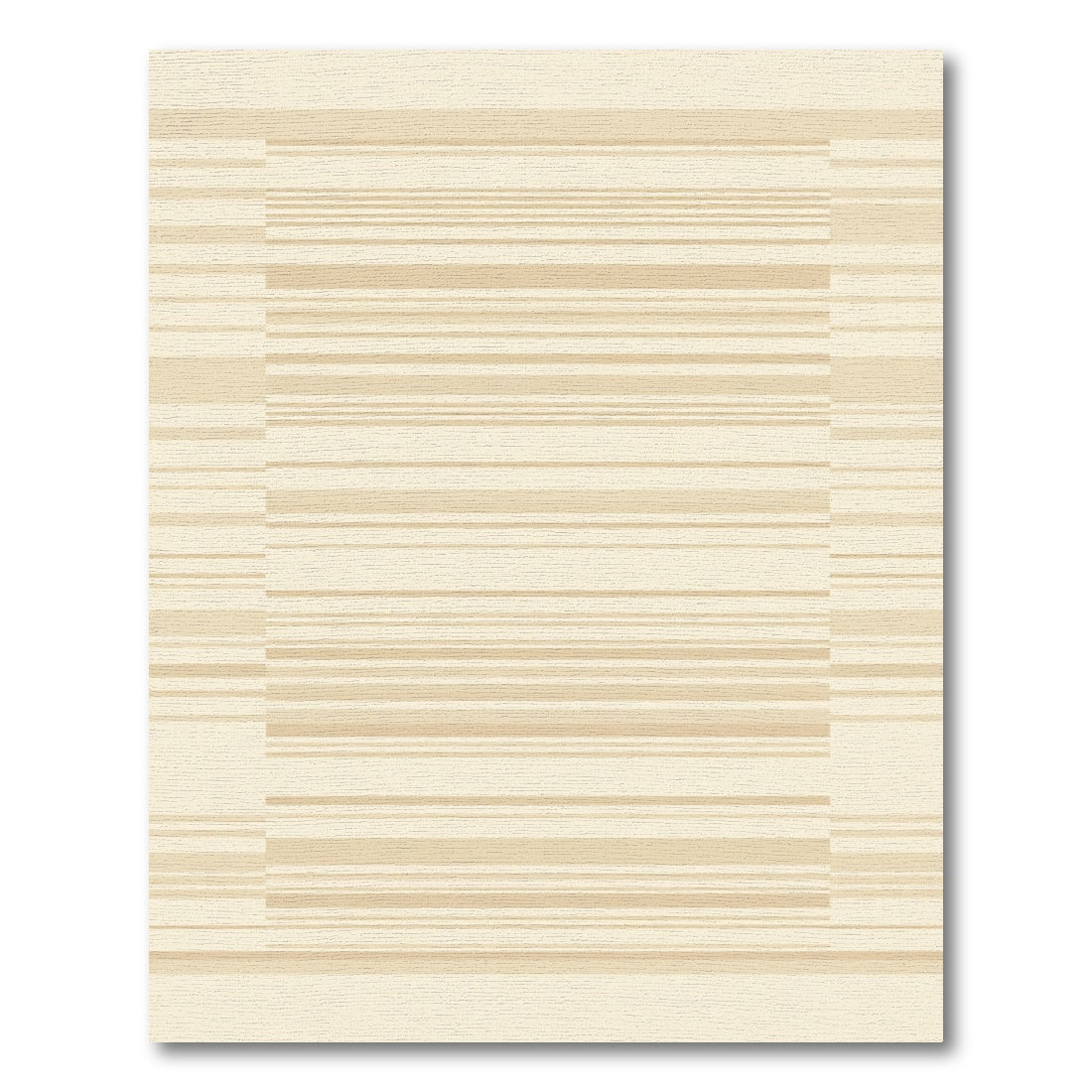 Muted Cream Geometric Horizontal Stripe Rug