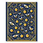 Naval Blue Yellow Bee Floral Meadow Rug