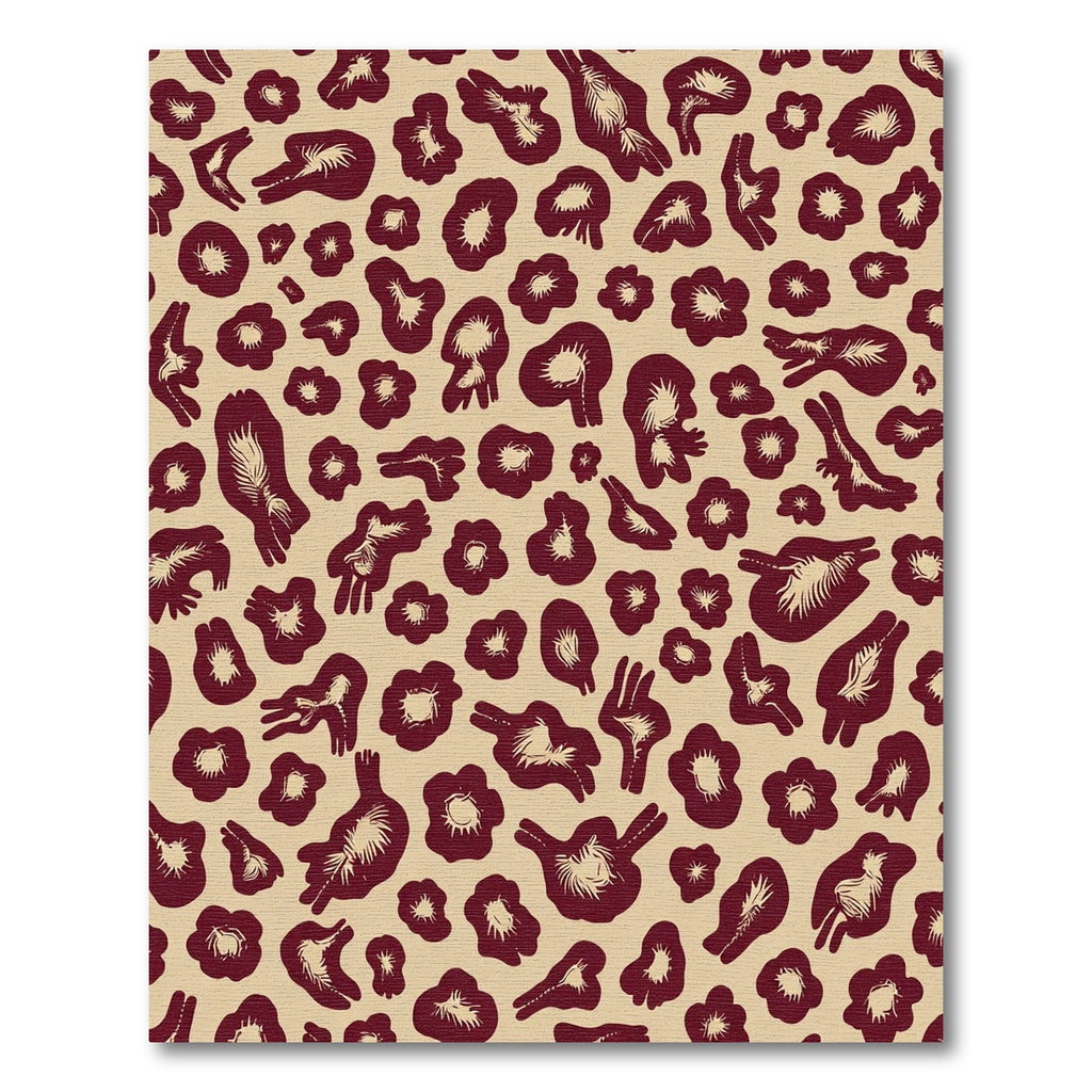 Burgundy Splotch Animal Print Rug