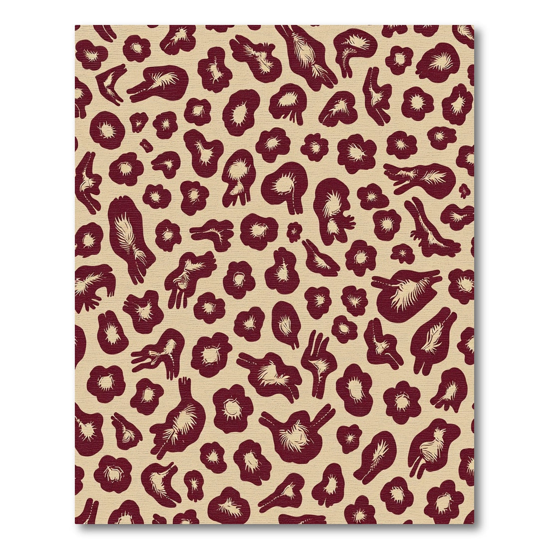 Burgundy Splotch Animal Print Rug