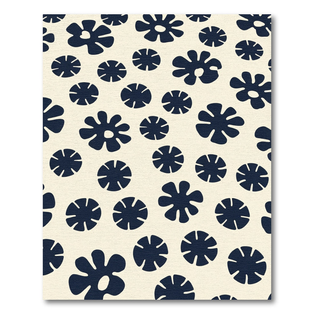 Navy Blossom Cream Field Rug