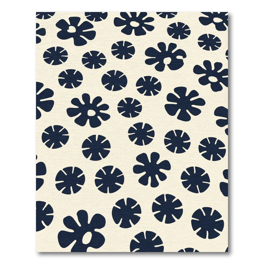 Navy Blossom Cream Field Rug
