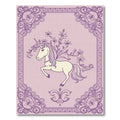 Enchanting Purple Unicorn Floral Frame Rug