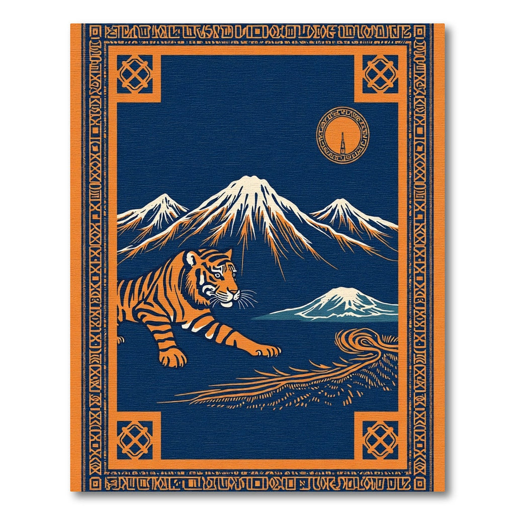 Orange Tiger Mountain Nightscape Rug