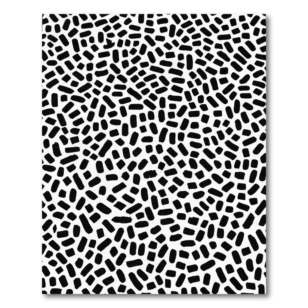 Modern Black Brushstroke Scatter Rug