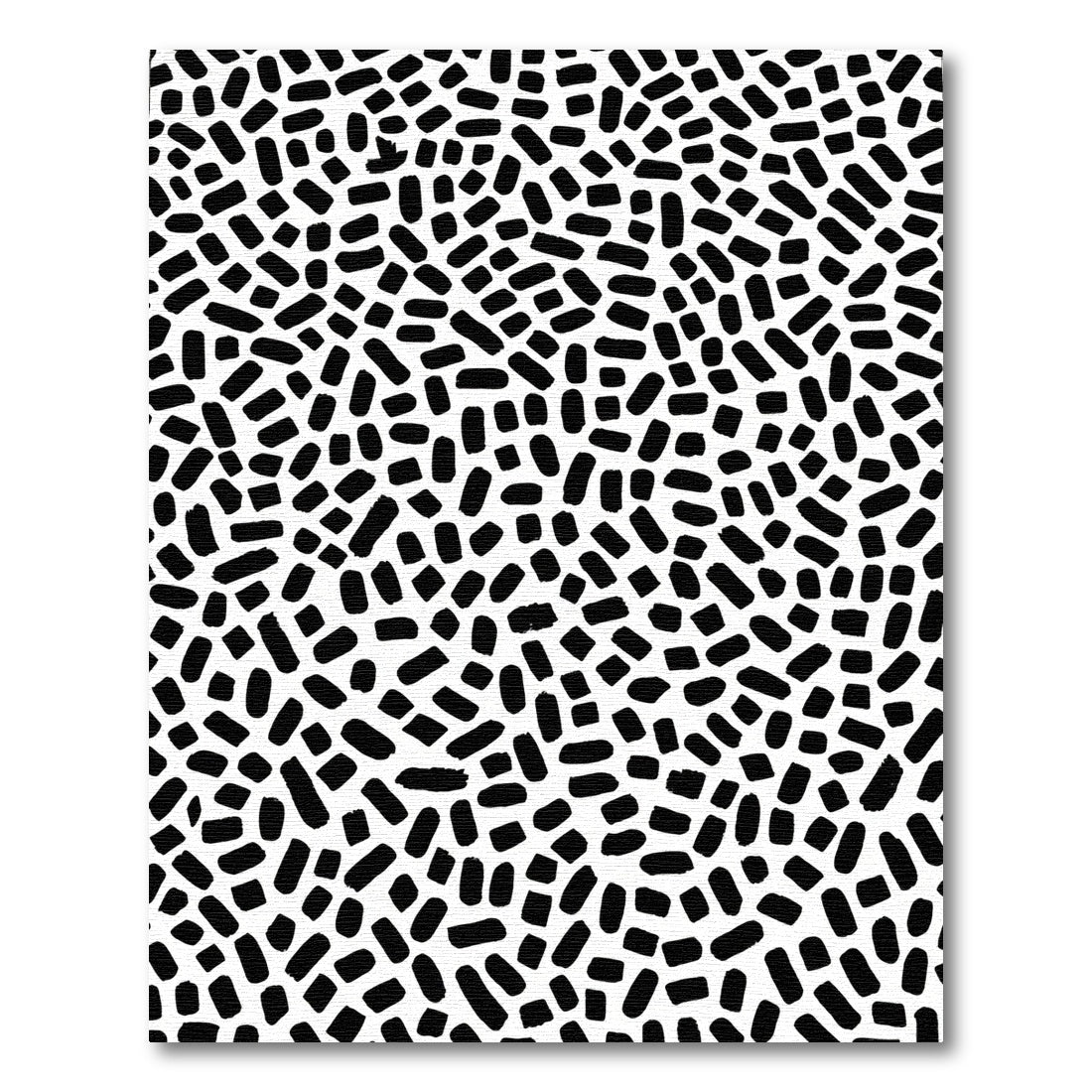 Modern Black Brushstroke Scatter Rug