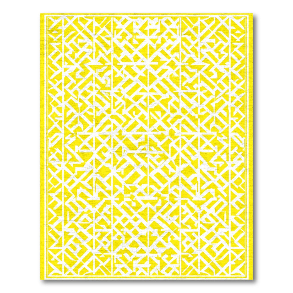 Citrus Yellow Geometric Lattice Rug