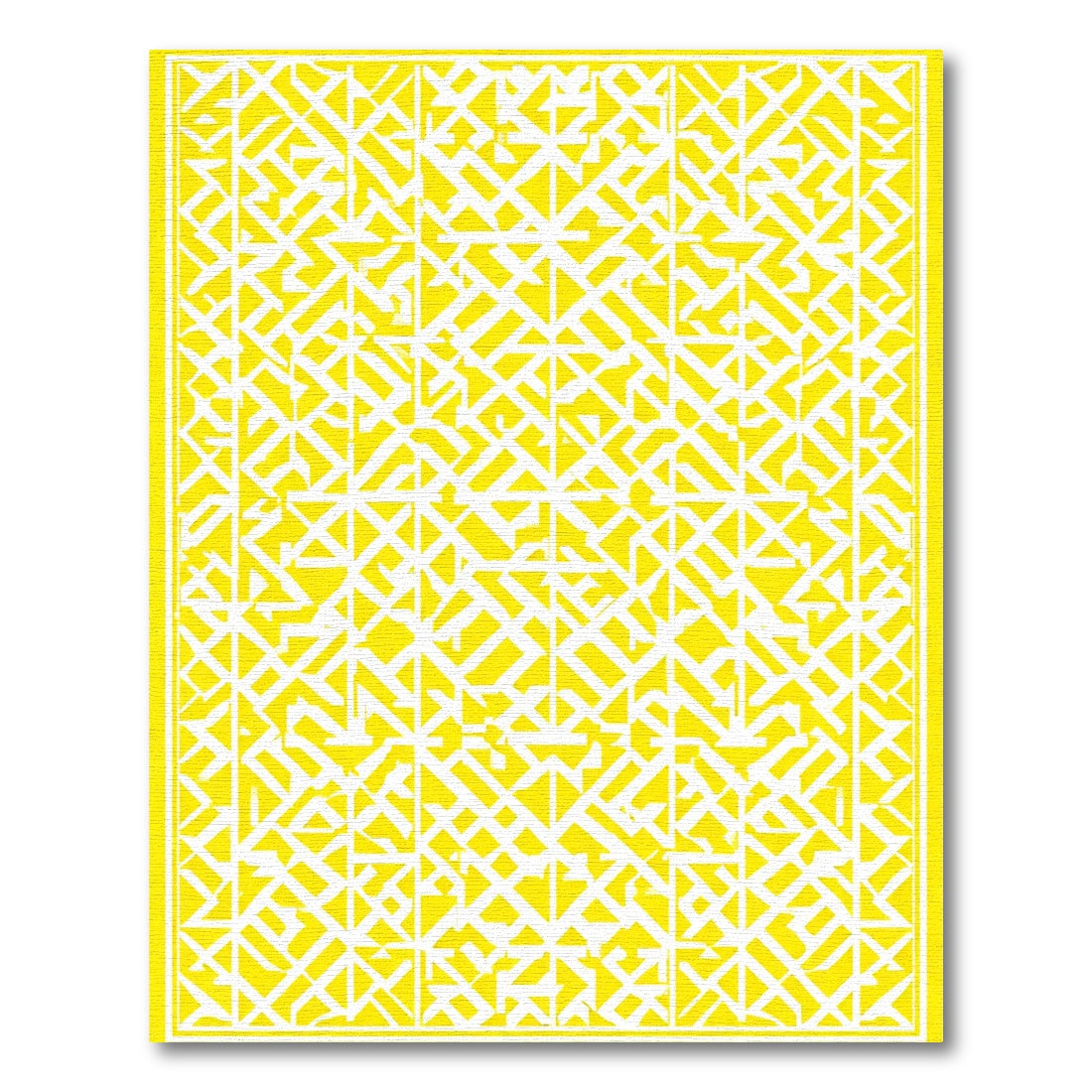 Citrus Yellow Geometric Lattice Rug