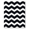 Bold Black White Zigzag Waves Rug