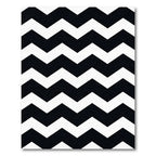 Bold Black White Zigzag Waves Rug