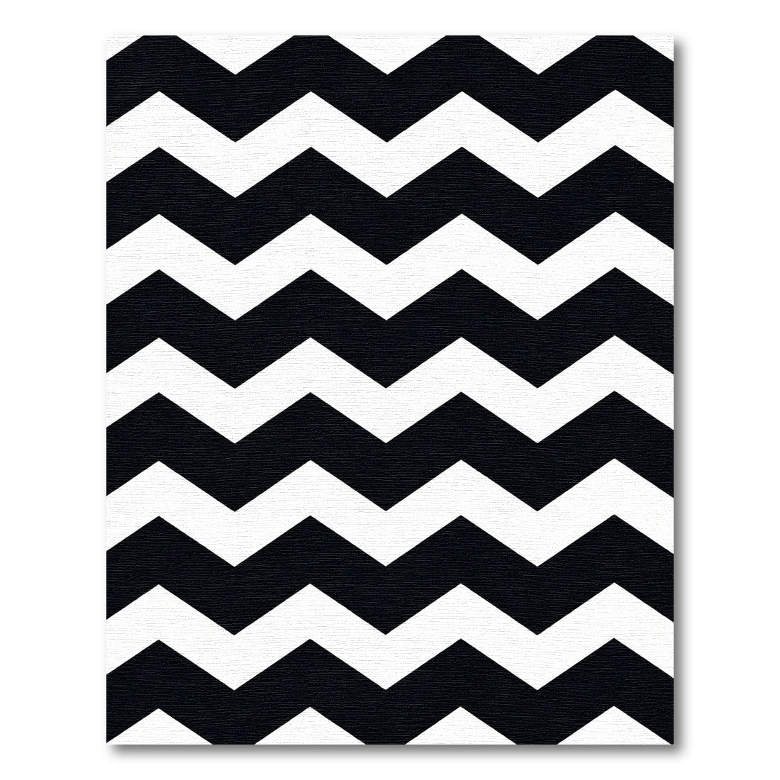 Bold Black White Zigzag Waves Rug