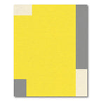 Abstract Yellow Gray Blocks Rug