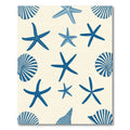 Deep Blue Starfish Seashell Collection Rug