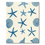 Deep Blue Starfish Seashell Collection Rug