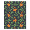 Whimsical Orange Rabbits Green Foliage Rug