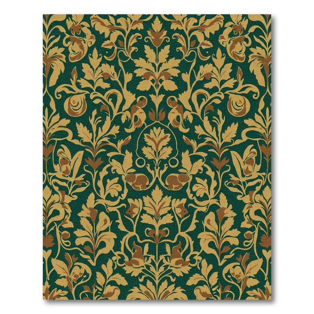Emerald Gold Acanthus Animal Scroll Rug