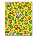 Happy Jungle Animals Floral Pattern Rug