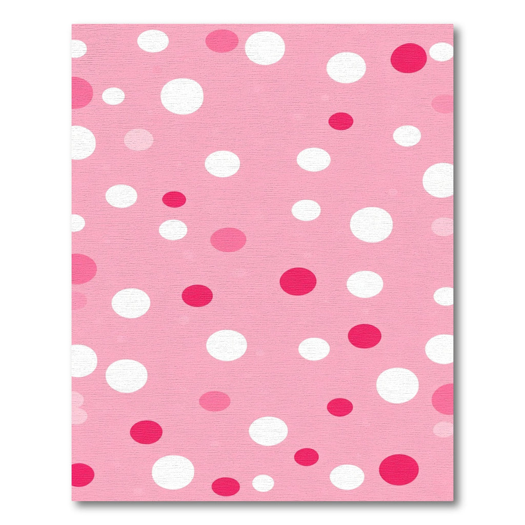 Pink White Crimson Polka Dot Rug