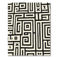 Black Cream Geometric Labyrinth Rug