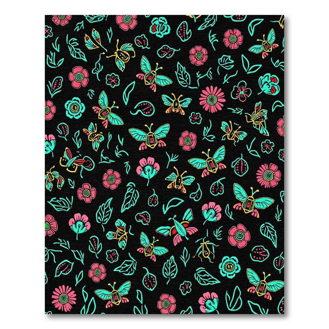 Whimsical Neo-Moth Garden Medley Rug