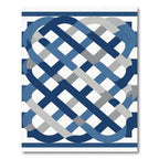 Blue Gray Interwoven Plaid Rug