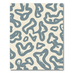 Dusky Blue Abstract Amorphous Shapes Rug
