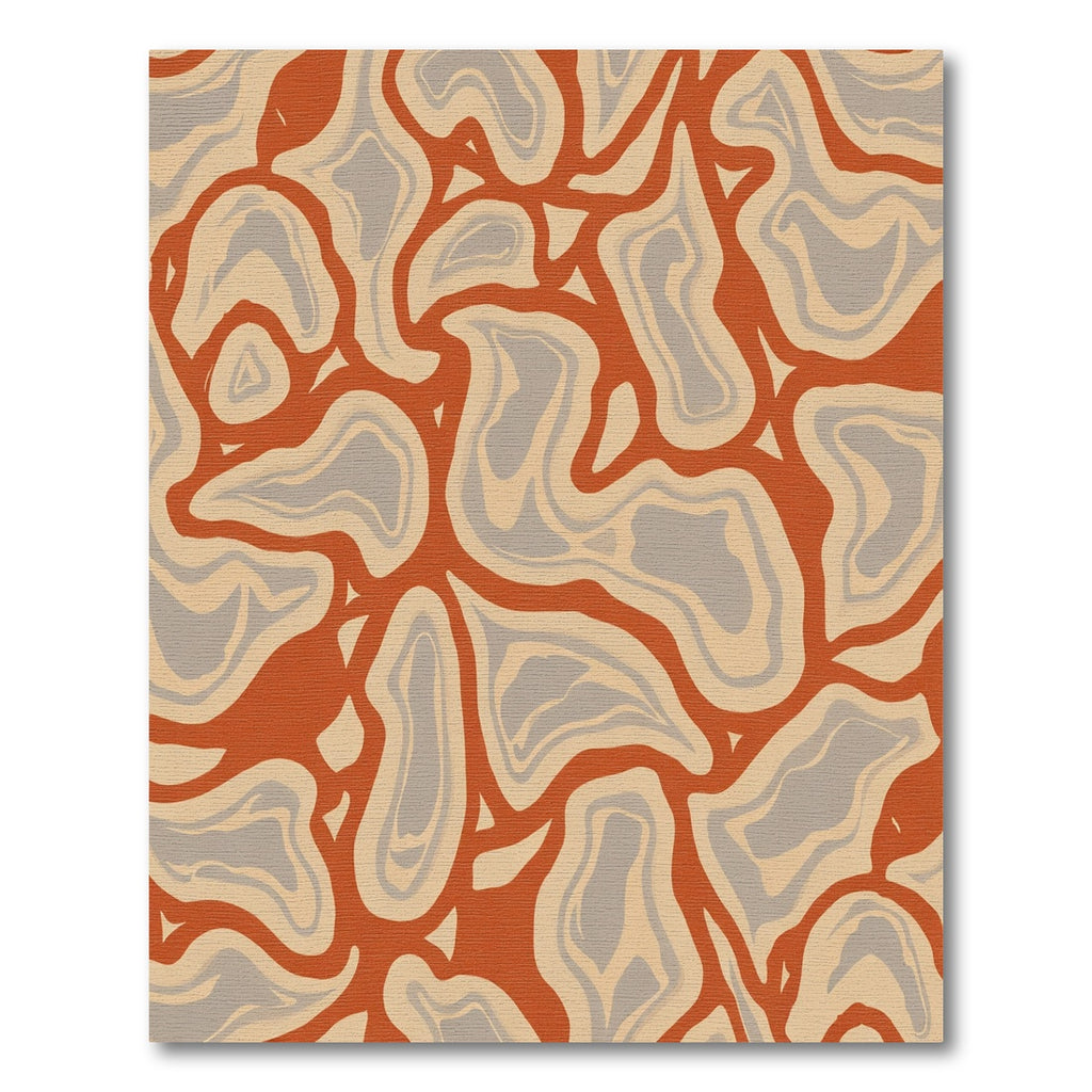 Terracotta Grey Organic Flow Rug
