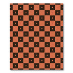 Burnt Orange Brown Checkered Squares Rug