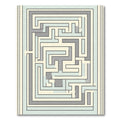 Pale Blue Gray Maze Geometric Lines Rug