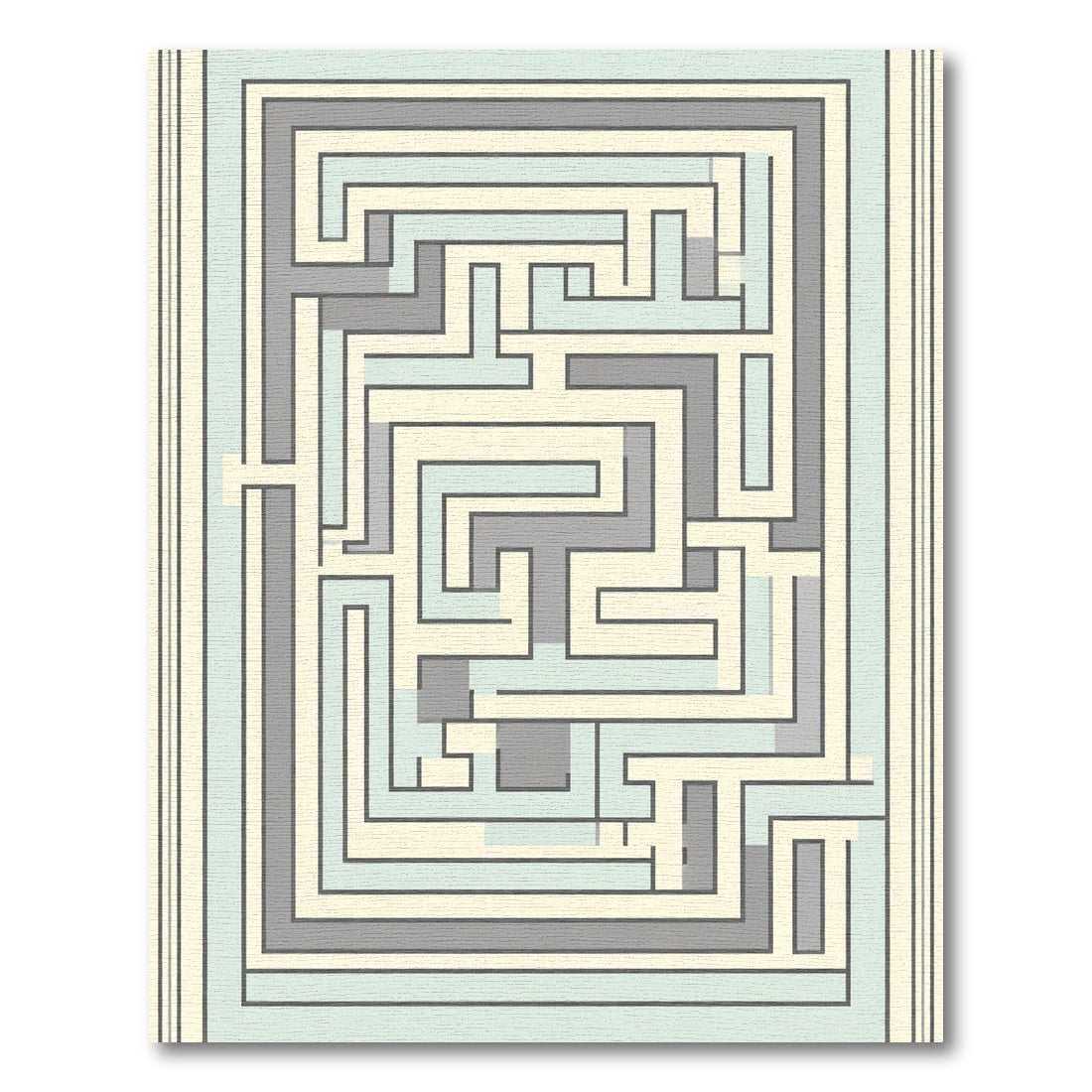 Pale Blue Gray Maze Geometric Lines Rug