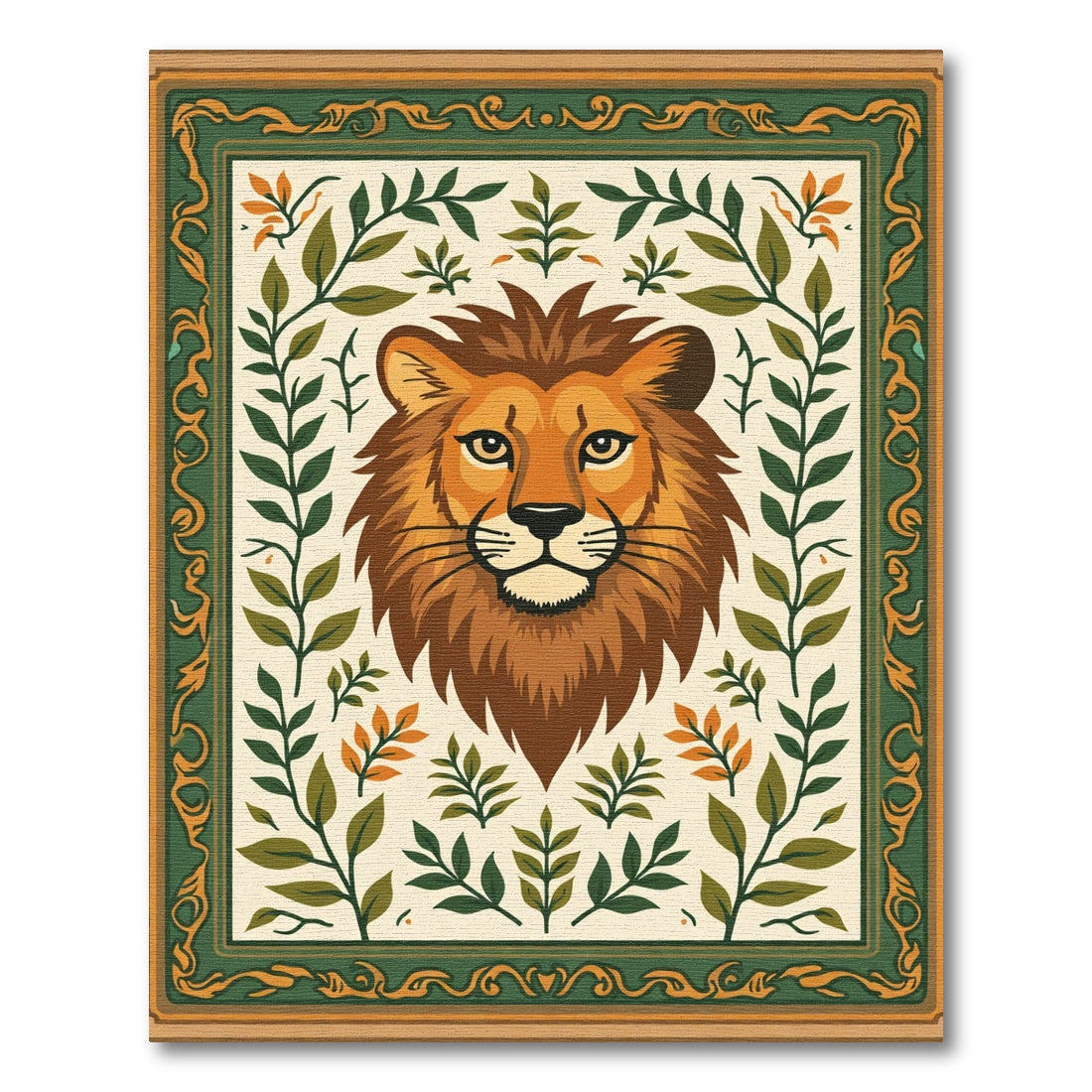 Majestic Lion Among Green Foliage Rug