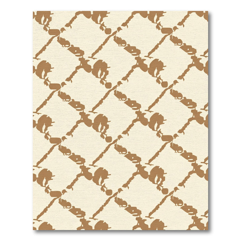 Tan and Cream Abstract Lattice Rug