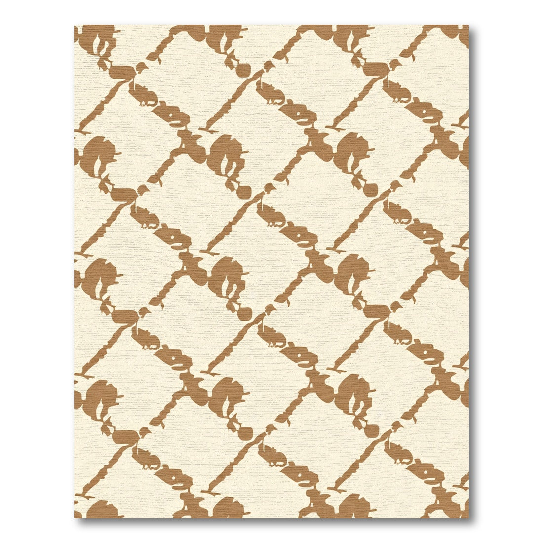 Tan and Cream Abstract Lattice Rug