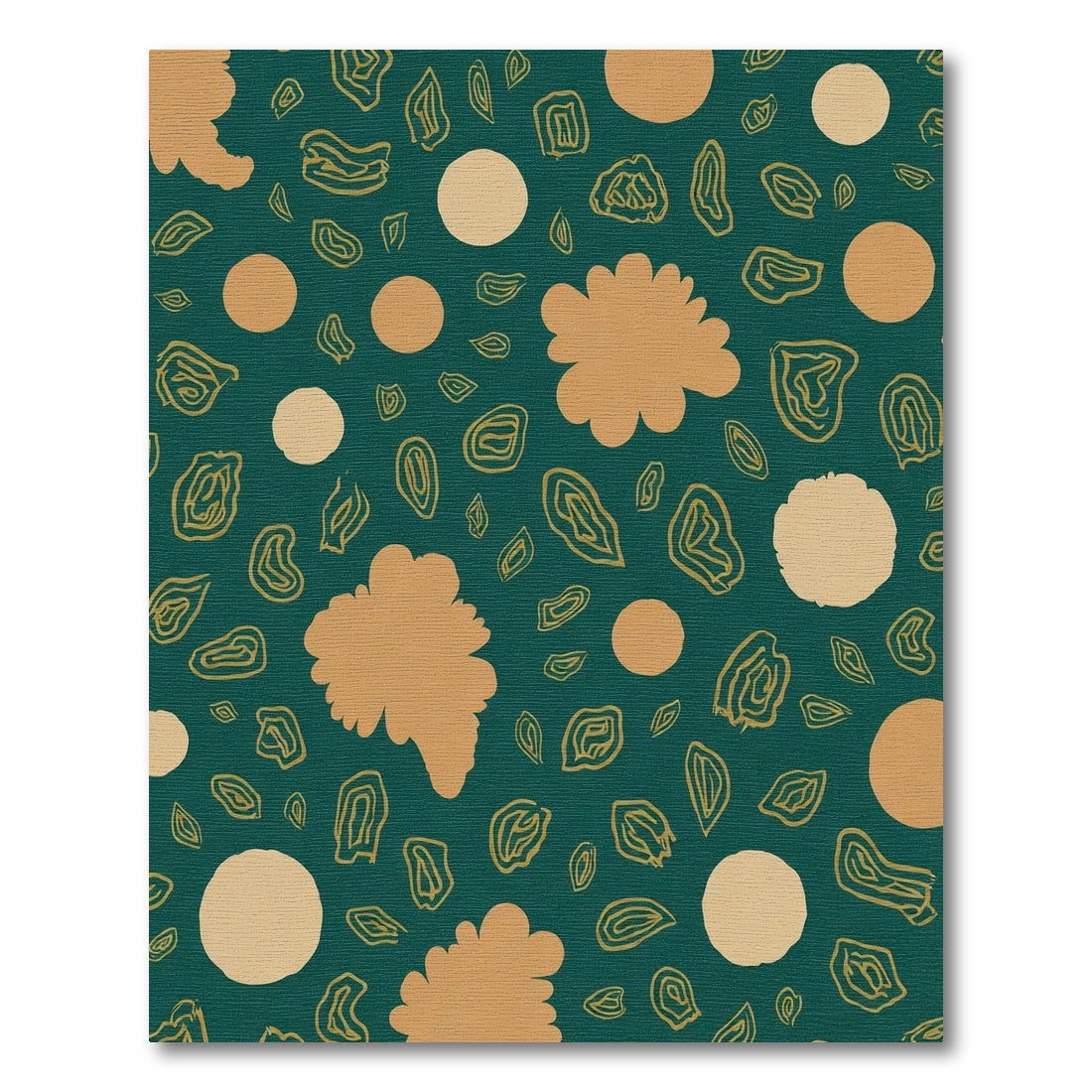 Abstract Earthy Organic Shapes Teal Rug