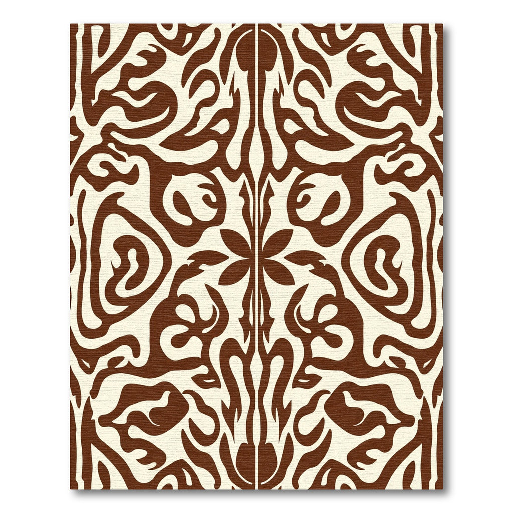 Brown Cream Organic Flowing Swirl Rug