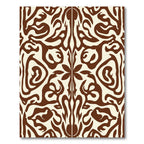 Brown Cream Organic Flowing Swirl Rug