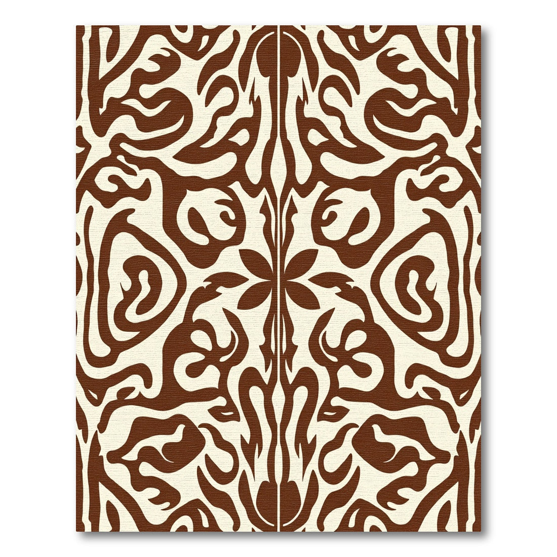 Brown Cream Organic Flowing Swirl Rug