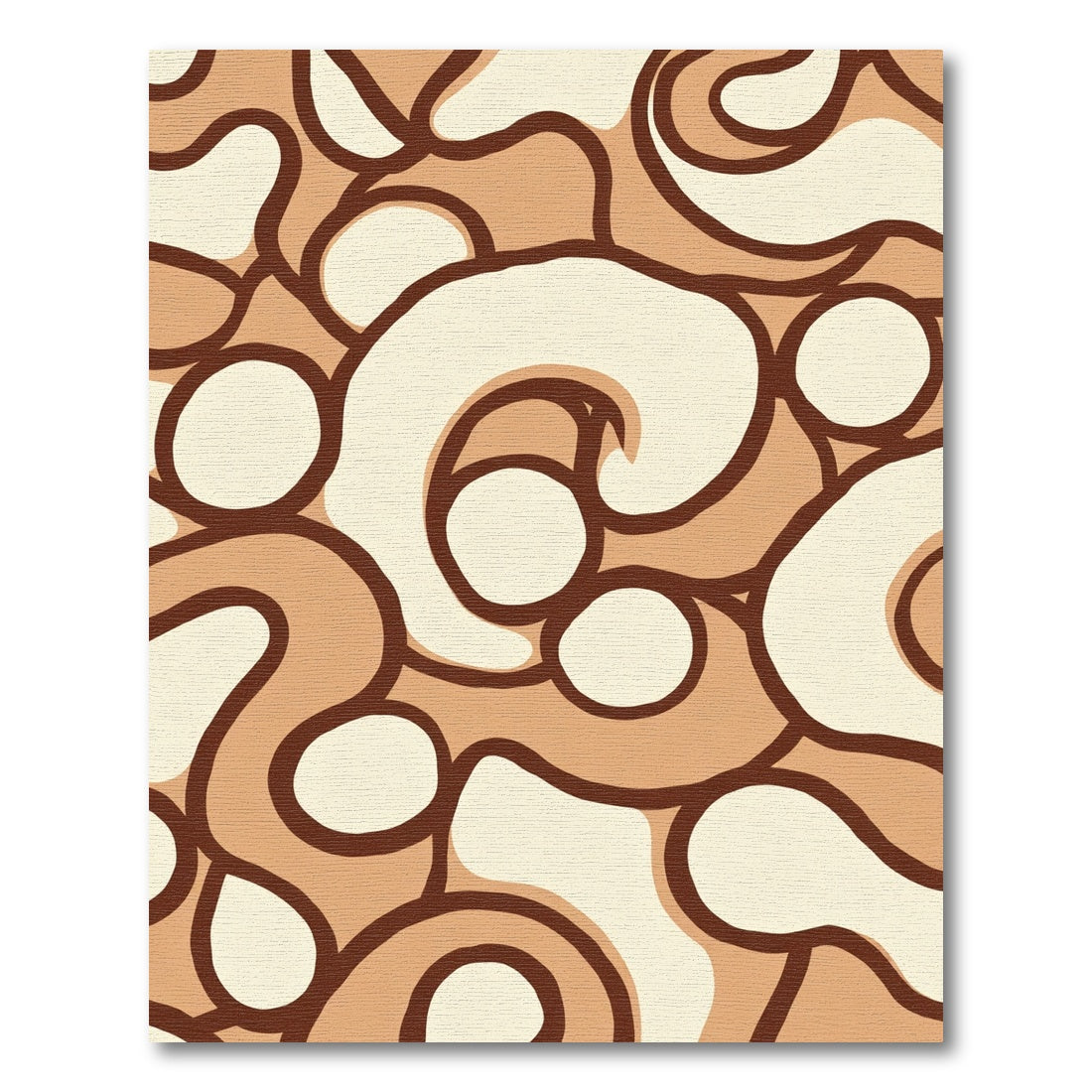 Earthy Swirl Abstract Organic Shapes Rug